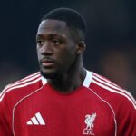 Ibrahima Konate počas zápasu Liverpoolu