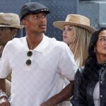 Jude Bellingham, jeho matka Denise (vľavo) a priateľka Ashlyn Castro (vpravo) boli v stredu popoludní na fotke na Madrid Open.