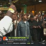 KC Concepcion reaguje po tom, čo bol vo štvrtok večer vybraný na 24. miesto v drafte NFL 2026