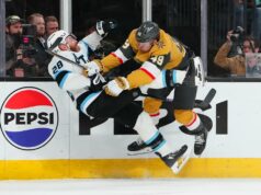 Knights rally v hre 1, pokaziť Mammoth debut v play-off NHL: Play-off o Stanley Cup - Utah Mammoth vo Vegas Golden Knights