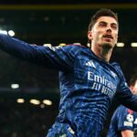 Kai Havertz z Arsenalu oslavuje strelenie úvodného gólu počas štvrťfinálového zápasu UEFA Champions League 2025/26 medzi Sporting Clube de Portugal a Arsenal FC na Estadio Jose Alvalade 7. apríla 2026 v portugalskom Lisabone.