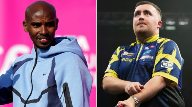 Luke Littler a Mo Farah