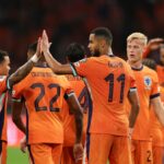 Memphis Depay z Holandska reaguje počas zápasu osemfinále UEFA EURO 2024 medzi Rumunskom a Holandskom.