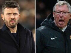 Michael Carrick povedal, aby sa naučil od „obrovskej“ vlastnosti Sira Alexa Fergusona, ak dostane prácu v Man Utd MANCHESTER, ANGLICKO – 27. apríla: Hlavný tréner / manažér Manchestru United Michael Carrick počas zápasu Premier League medzi Manchestrom United a Brentfordom na Old Trafford 27. apríla 2026 v Manchestri v Spojenom kráľovstve. (Foto: Robbie Jay Barratt - AMA/Getty Images)