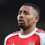 LONDÝN, ANGLICKO - 15. apríla: Gabriel Jesus z Arsenalu počas štvrťfinálového zápasu Ligy majstrov UEFA 2025/26 medzi Arsenal FC a Sporting Clube de Portugal na štadióne Arsenal 15. apríla 2026 v Londýne v Anglicku. (Foto: James Gill – Danehouse/Getty Images)