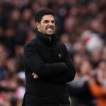 Mikel Arteta robí grimasy