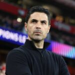 Manažér Arsenalu Mikel Arteta sa pozerá dopredu pred zápasom štvrťfinále Ligy majstrov UEFA 2. kola medzi Arsenalom a Sportingom Lisabon