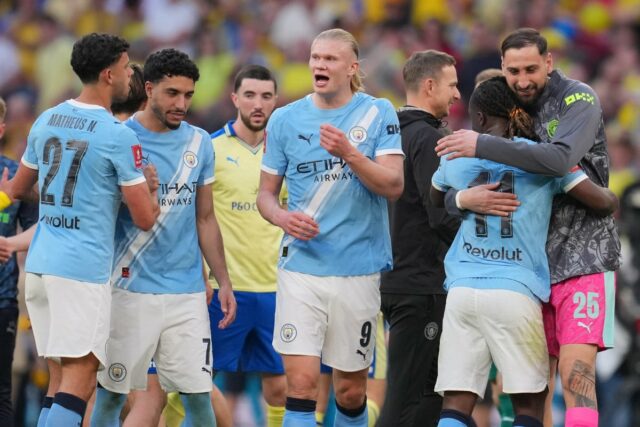 Nico Gonzalez oslavuje strelenie víťazného gólu City (Getty)