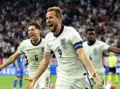 O2 rozdáva zľavy Nike, Adidas a Argos pred kampaňou na majstrovstvá sveta v Anglicku Angličan Harry Kane oslavuje druhý gól svojho tímu počas zápasu osemfinále UEFA EURO 2024 medzi Anglickom a Slovenskom v Arena AufSchalke 30. júna 2024 v nemeckom Gelsenkirchene.