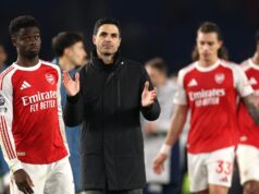 Osem hráčov by mohlo chýbať Arsenal vs Bournemouth, keďže Mikel Arteta poskytuje aktualizáciu Bukayo Saka z Arsenalu a Mikel Arteta, manažér Arsenalu, reagujú po zápase Premier League medzi Brighton & Hove Albion a Arsenalom na Amex Stadium