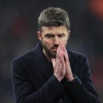 Manažér Manchestru United Michael Carrick počas zápasu Premier League medzi Bournemouthom a Manchestrom United na Vitality Stadium 20. marca 2026 v Bournemouthe, Spojené kráľovstvo