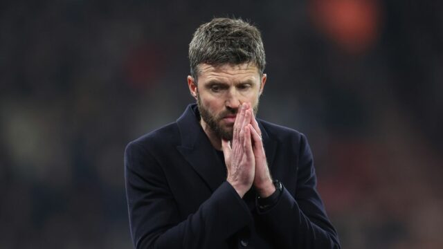 Permutácie piateho miesta Ligy majstrov a to, čo Liverpool a Manažér Manchestru United Michael Carrick počas zápasu Premier League medzi Bournemouthom a Manchestrom United na Vitality Stadium 20. marca 2026 v Bournemouthe, Spojené kráľovstvo