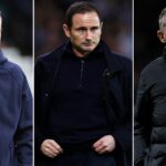 Frank Onyeka, Milan Van Ewijk a Jack Rudoni z Coventry City oslavujú víťazstvo po záverečnom hvizde počas zápasu Sky Bet Championship medzi Coventry City a Derby County v Coventry Building Society Arena v Coventry, Spojené kráľovstvo, 3. apríla 2026. (Foto: Kevin Hodgson/MI News/NurPhoto cez Getty Images)