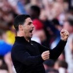 Mikel Arteta oslavuje