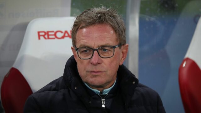 Ralf Rangnick počas priateľského zápasu medzi Rakúskom a Ghanou.  