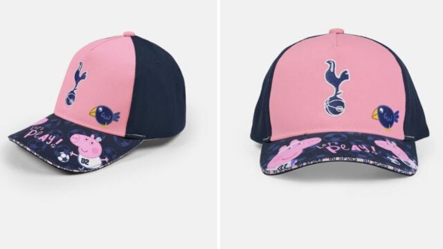 Bejzbalové šiltovky Tottenham Hotspur zdobené vzormi Peppa Pig