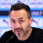 Roberto De Zerbi, hlavný tréner Olympique de Marseille portrét po zápase Ligue 1 McDonald's medzi Olympique de Marseille a FC Lorient na Stade Velodrome 12. septembra 2025 v Marseille vo Francúzsku