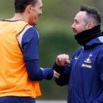 Roberto De Zerbi, vpravo, bol tipovaný, aby urobil veľký dojem v Tottenhame Hotspur