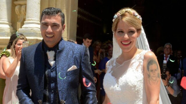 Jose Antonio Reyes a Noelia Lopez v deň svadby