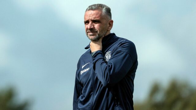 Šéf Sporting CP prijíma Arsenal na ihrisko v reakcii na Tréner Sporting CP Rui Borges