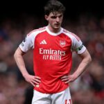 Declan Rice počas zápasu Arsenalu