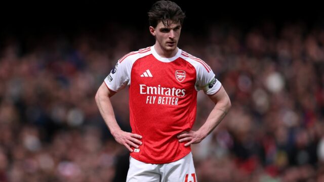 Declan Rice počas zápasu Arsenalu