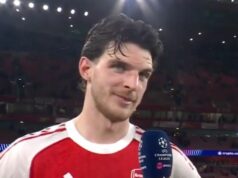 Špinavá odpoveď Declana Ricea pochybovačom Arsenalu – „Koho zaujíma, čo si ľudia myslia“ Declan Rice pomohol Arsenalu dostať sa do ďalšieho semifinále Ligy majstrov