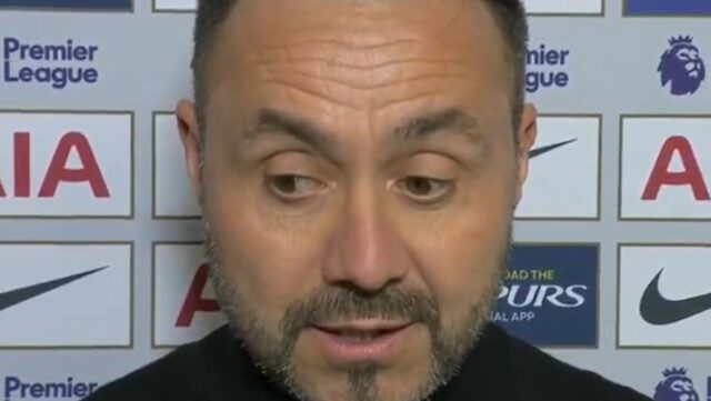 Roberto De Zerbi poslal Jamesovi Maddisonovi správu po tom, čo ho zaradil do zostavy Tottenhamu proti Brightonu.