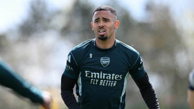 Gabriel Jesus na tréningu s Arsenalom