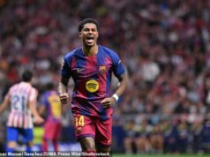 Tréner Barcelony Hansi Flick víta Marcusa Rashforda po tom, čo hviezda Man United zaznamenala ĎALŠÍ gól pri víťazstve nad Atleticom Madrid – s gigantmi La Ligy sa chystajú na kritické rozhovory s šéfmi Old Trafford o svojej budúcnosti Marcus Rashford vsietil prvý z dvoch gólov Barcelony pri sobotňajšom víťazstve nad Atleticom Madrid