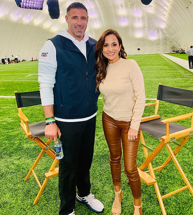 Tréner Patriots Mike Vrabel a NFL Dianna Russiniová popierajú aféru Mike Vrabel (vľavo) a Dianna Russini (vpravo) popierajú náznaky, že by mali pomer
