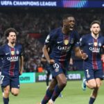 Ousmane Dembélé z Paríža Saint-Germain oslavuje