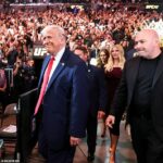 Donald Trump vošiel do Kaseya Center v Miami, za ním Dana White a Ivanka