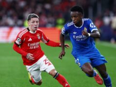 UEFA udelila pre Benficu šesťzápasový dištanc pre Prestianniho za diskrimináciu Viniciusa počas zápasu Ligy majstrov UEFA udelila pre Benficu šesťzápasový dištanc pre Prestianniho za diskrimináciu Viniciusa počas zápasu Ligy majstrov