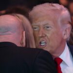 Donald Trump (vpravo) pri rozhovore so šéfom UFC Danom Whiteom (AFP cez Getty Images)