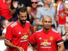 „V Man Utd sa so mnou zaobchádzalo nespravodlivo – nemal som inú možnosť, ako odmietnuť novú dohodu.“ Danny Webber z Manchestru United oslavuje počas zápasu medzi Manchester United Legends a FC Barcelona Legends na Old Trafford 2. septembra 2017 v Manchestri v Anglicku. (Foto: Nathan Stirk/Getty Images)