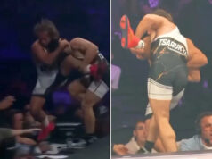 Video: Arman Tsarukyan v strašidelnom páde na RAF08 zrazil Urijaha Fabera z rohoží Download app from appStore