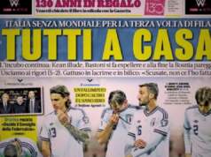 „Všetci von!“ Rozzúrené talianske noviny reagujú po tom, čo sa Taliansku nepodarilo kvalifikovať na tretí svetový šampionát za sebou Tuttosport reaguje na neúspech Talianska v kvalifikácii na Majstrovstvá sveta 2026 (Tuttosport)