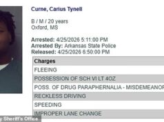 Vysokoškolskú futbalovú hviezdu a kandidáta NFL zatkli za držanie drog, prekročenie rýchlosti a štyri ďalšie obvinenia Futbalový prestup Ole Miss Carius Curne bol zatknutý v Arkansase pre obvinenia z držania drog, úteku pred políciou, bezohľadnej jazdy a ďalších obvinení.