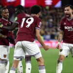 LONDÝN, ANGLICKO - 10. apríla: Taty Castellanos z West Ham United oslavuje strelenie druhého gólu svojho tímu s Pablom počas zápasu Premier League medzi West Ham United a Wolverhampton Wanderers na londýnskom štadióne 10. apríla 2026 v Londýne v Anglicku. (Foto: Mark Thompson/Getty Images)