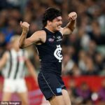 Hviezda Carltonu Elijah Hollands mal noc, na ktorú zabudol, keď Collingwood vo štvrtok porazil Blues