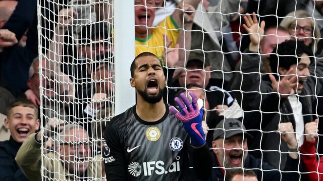 Robert Sanchez po inkasovaní proti Nottinghamu Forest.