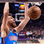 NBA dnes skóruje Chet Holmgren Thunder vs Lakers Game 4 Play-off NBA