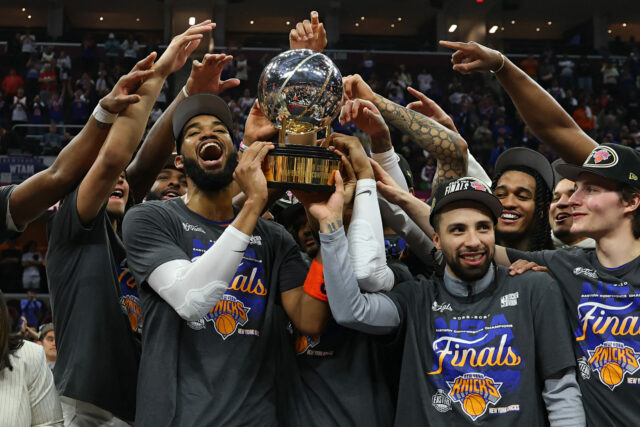 NBA dnes skóruje Knicks vs Cavaliers Karl-Anthony Towns NBA Playoffs