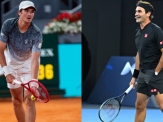 19-ročný profesionál oslovuje Rogera Federera ako očakával: „Nehrajte za nich“ Mutua Madrid Open 2026 – 7. deň Joao Fonseca z Brazílie súperí proti Rafaelovi Jodarovi zo Španielska počas zápasu mužskej dvojhry v siedmy deň turnaja Mutua Madrid Open v La Caja Magica 26. apríla 2026 v Madride v Španielsku. Madrid Madrid Španielsko PUBLICATIONxNOTxINxFRA Copyright: xMiguelxReisx originalFilename:reis-notitle260426_np19I.jpg