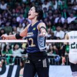 Alyssa Solomonová z NU Lady Bulldogs počas 2. finálového zápasu ženského volejbalu sezóny 87 UAAP proti La Salle Lady Spikers.