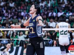 Alyssa Solomon deklaruje pre rok 2026 PVL draft pre nováčikov Alyssa Solomonová z NU Lady Bulldogs počas 2. finálového zápasu ženského volejbalu sezóny 87 UAAP proti La Salle Lady Spikers.