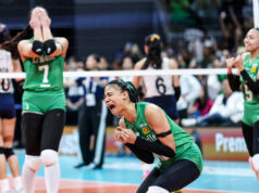 Angel Canino, seniori z La Salle stále nie sú rozhodnutí o budúcnosti Angel Canino z La Salle Lady Spikers reaguje po zisku majstrovského titulu v ženskom volejbalovom turnaji sezóny 88 UAAP, keď porazil NU Lady Bulldogs.