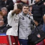 Ben White sa zranil v prvom polčase nedeľňajšieho výjazdu Arsenalu do West Hamu