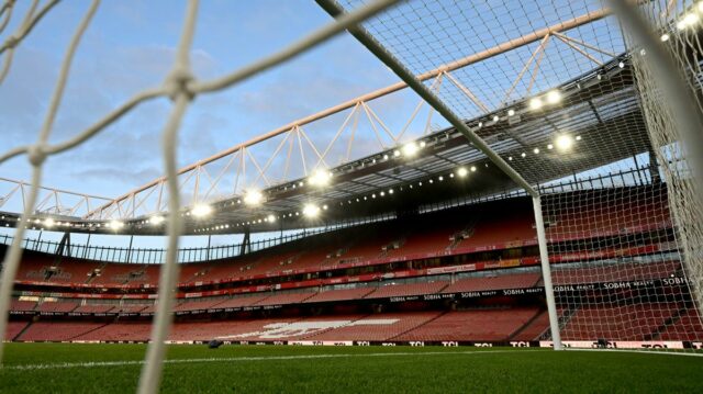 Celkový pohľad na Emirates Stadium pred zápasom Premier League medzi Arsenalom a Aston Villou. 